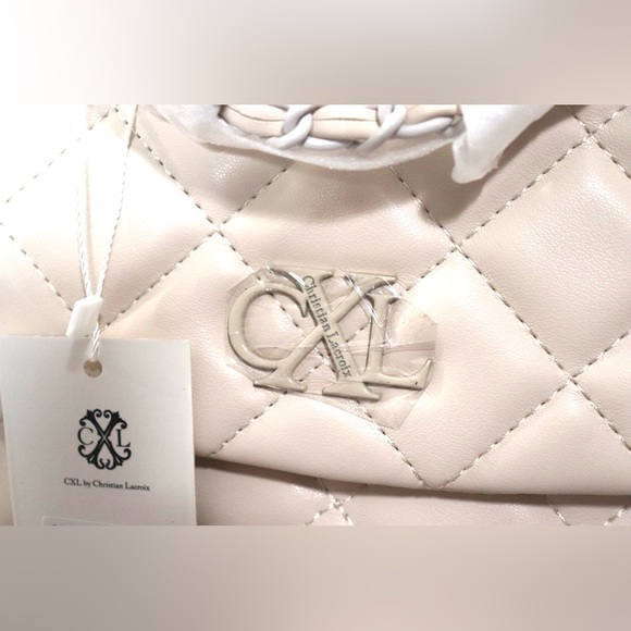 NWT Christian Lacroix Bekon Diamond Quilt Color Bone Crossbody Handbag NWT - Picture 3 of 8